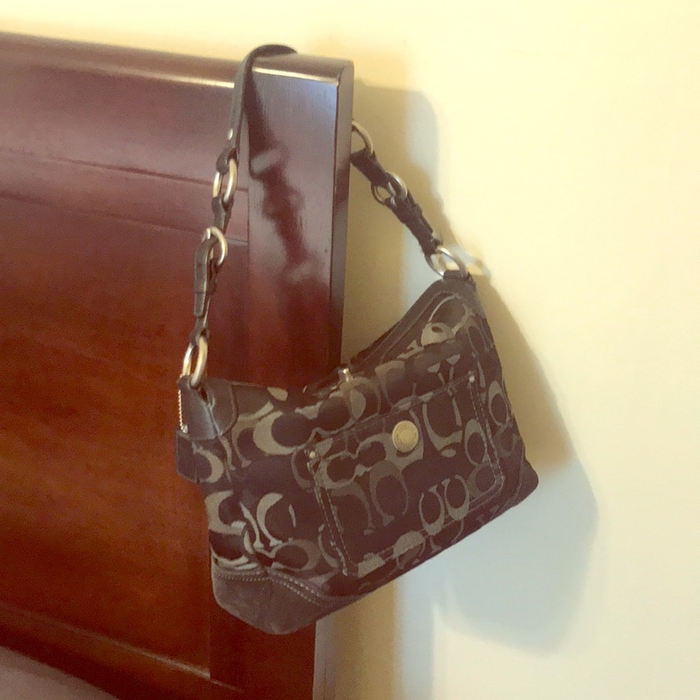 Coach Black Handbag w/ Silver “C” pattern